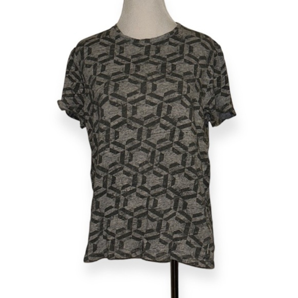 Ted baker mens Mitch geometric hexagon print short sleeve tee size 3